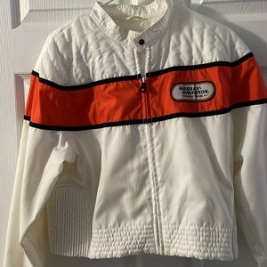 vintage harley davidson white jacket size L